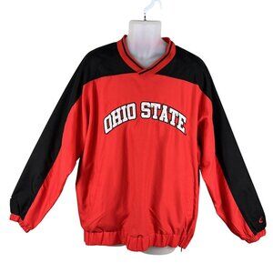Ohio State University 58 Sports Men L 3D Spell Out Pullover Varsity Jacket Lined